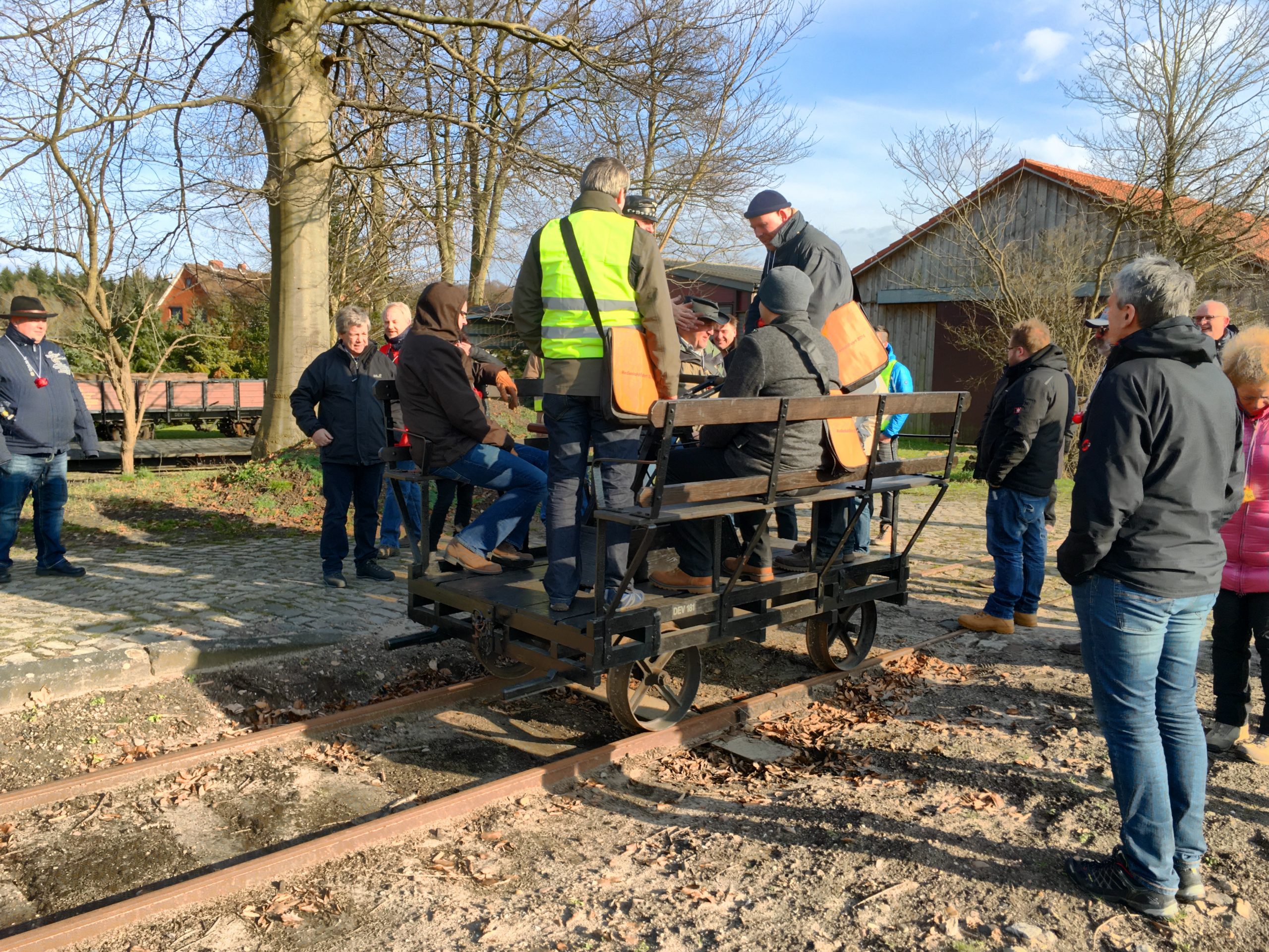 Historischer Draisine der Museums-Eisenbahn Bruchhausen-Vilsen - Asendorf der ersten deutschen Museumseisenbahn, dem DEV Deutscher Eisenbahn-Verein e.V.