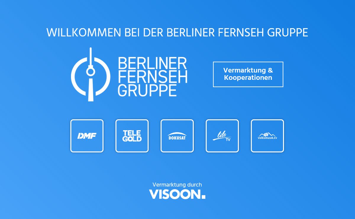 Das Bild zeigt die Startseite des Webangebotes der Berliner Fernseh Gruppe in Berlin