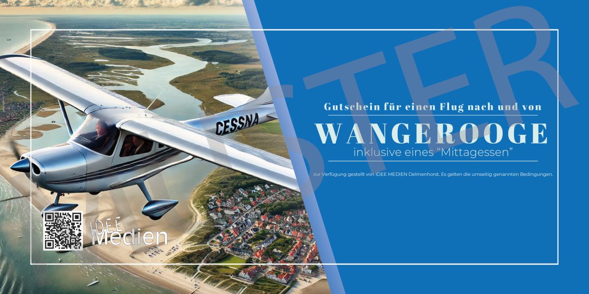 Gezeigt wird ein kleines Flugzeug in der Luftz